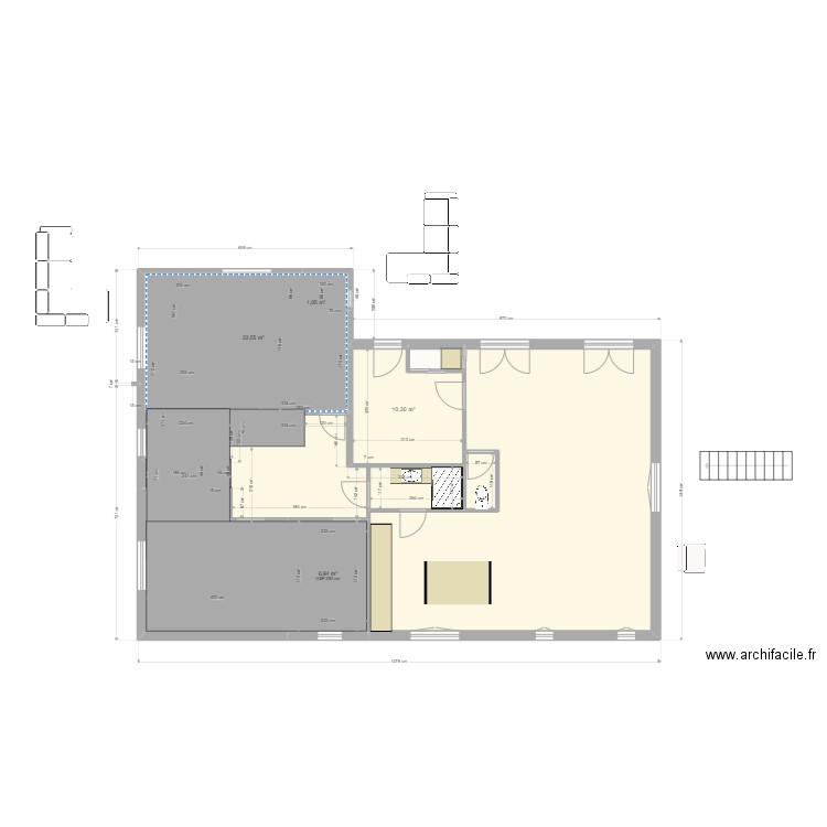                    Yvrac RDC PROJET SDB CUISINE RDC1. Plan de 9 pièces et 121 m2