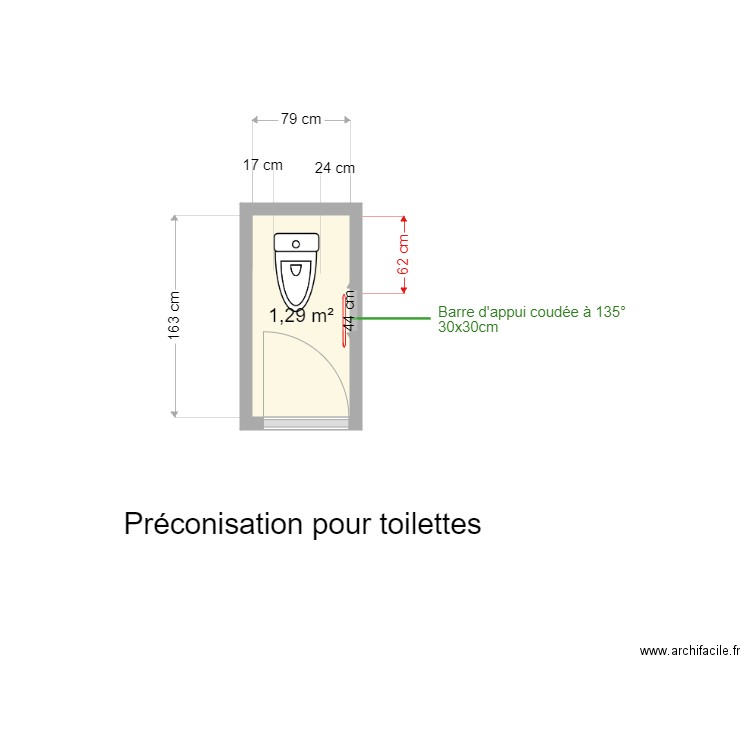toilette YO. Plan de 0 pièce et 0 m2