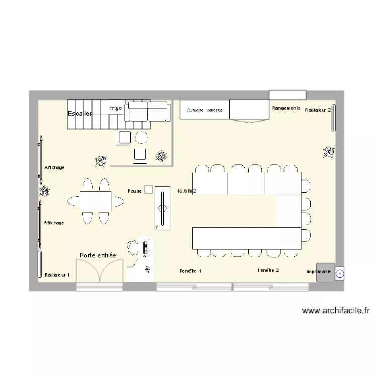 Am&eacute;nagement salle multim&eacute;dia. Plan de 