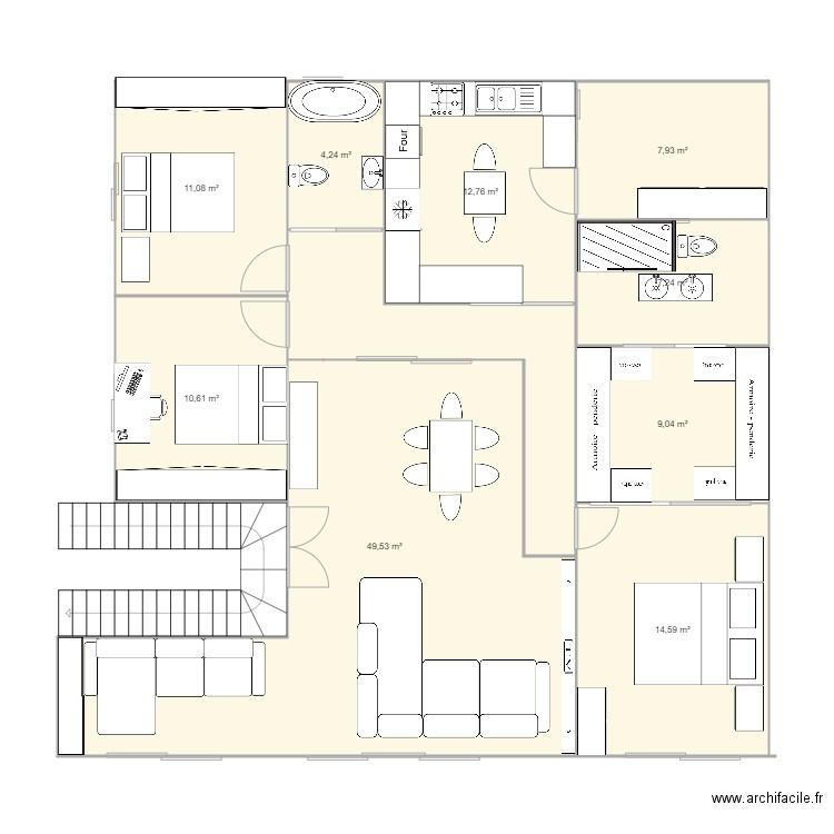 Elloumis Home 21    . Plan de 9 pièces et 127 m2