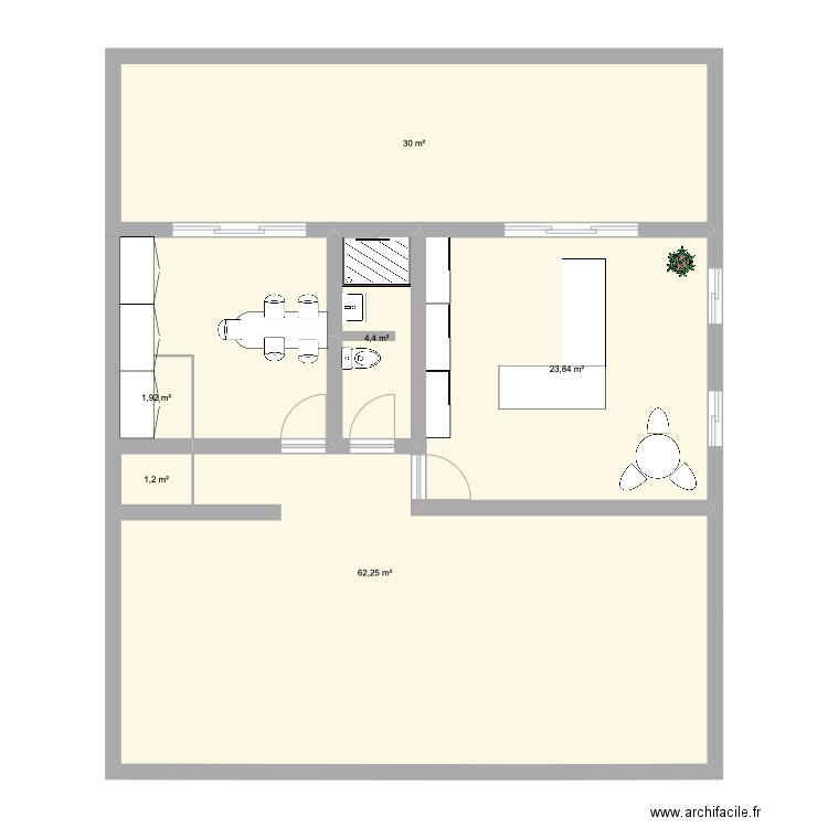 bureaux 130m2. Plan de 0 pièce et 0 m2