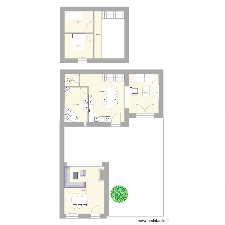 Tiffon chai. Plan de 