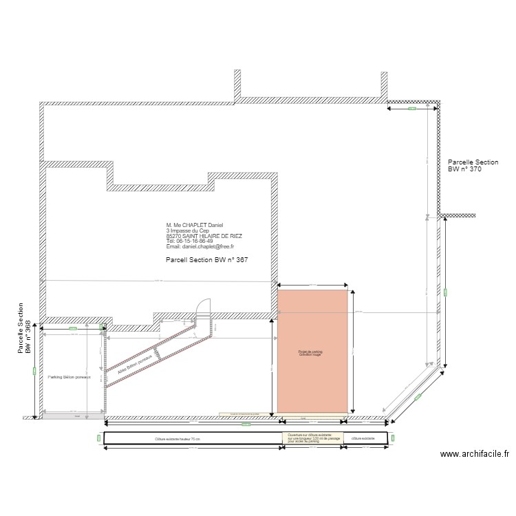 Autorisation de Voirie. Plan de 0 pièce et 0 m2