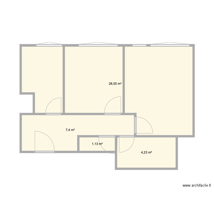 GOUJON. Plan de 4 pièces et 41 m2