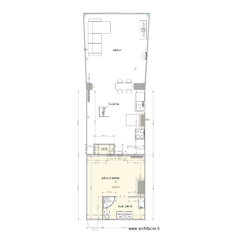 REZ DE CHAUSSEE LENS NOV 2021 elec. Plan de 4 pièces et 21 m2