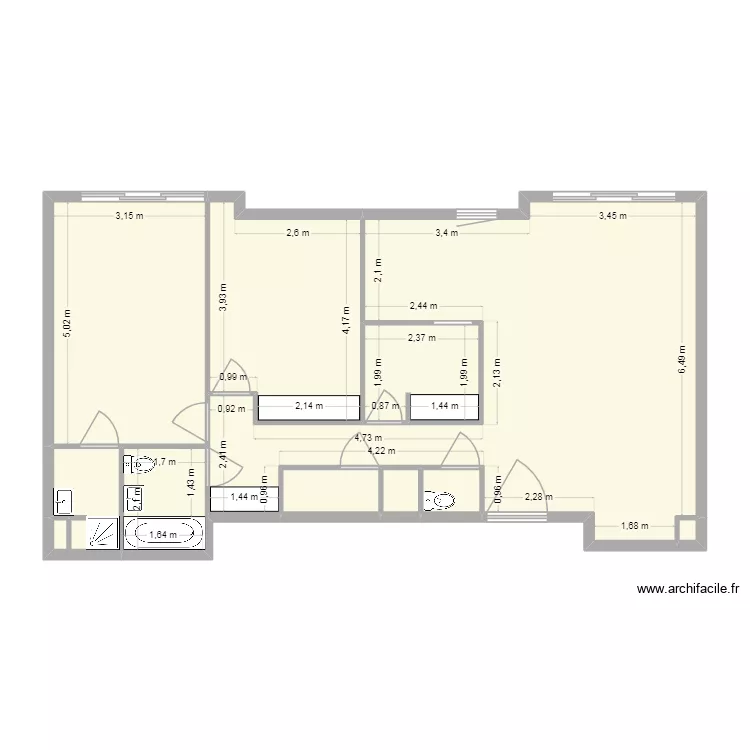Plan projet 1er &eacute;tage. Plan de 