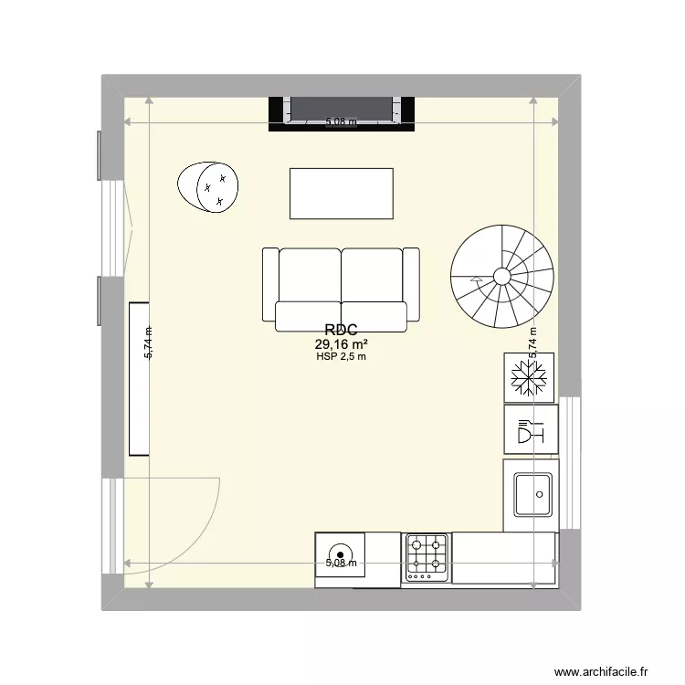 Le Grand Buat : Petite maison Living room modifie. Plan de 
