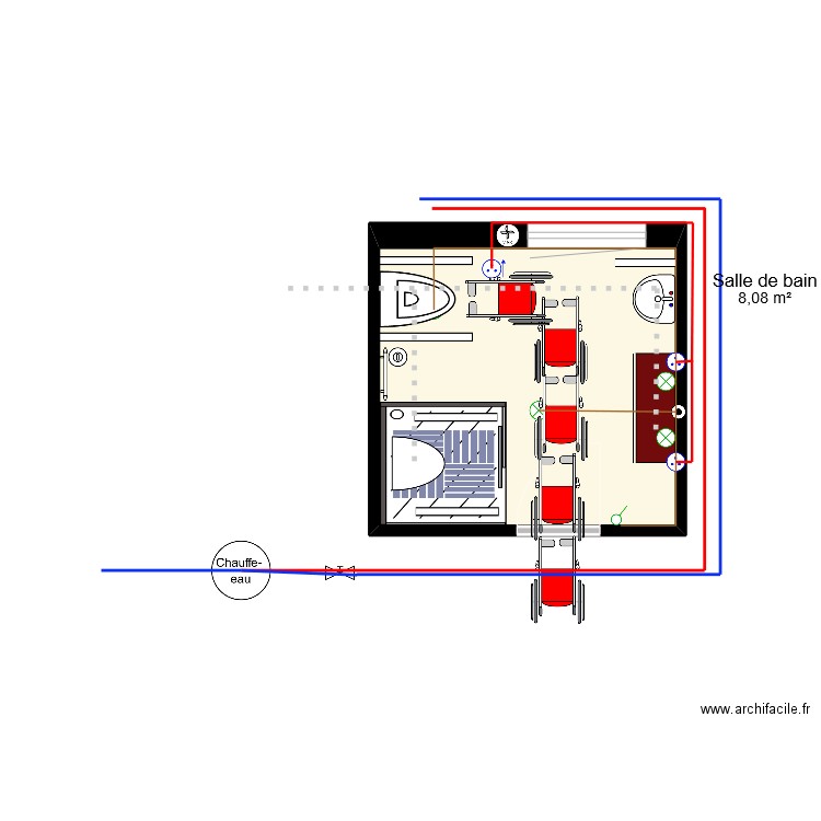aménagement salle de bain 3.3. Plan de 0 pièce et 0 m2