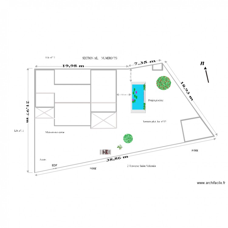  Plan de masse PISCINE à 3M  6 7M fois 3 2M. Plan de 0 pièce et 0 m2