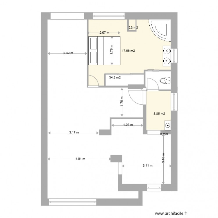 rdc 1. Plan de 0 pièce et 0 m2