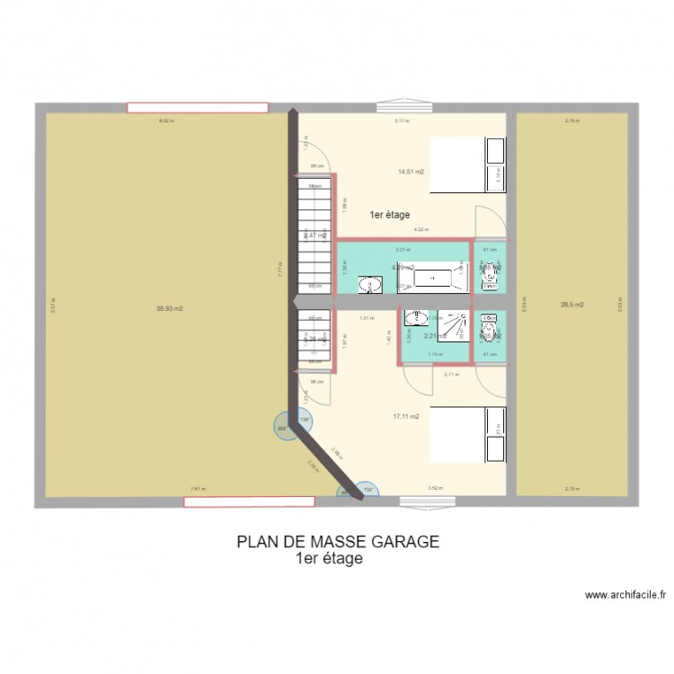 PLAN DE MASSE GARAGE la salle 1er étage. Plan de 0 pièce et 0 m2