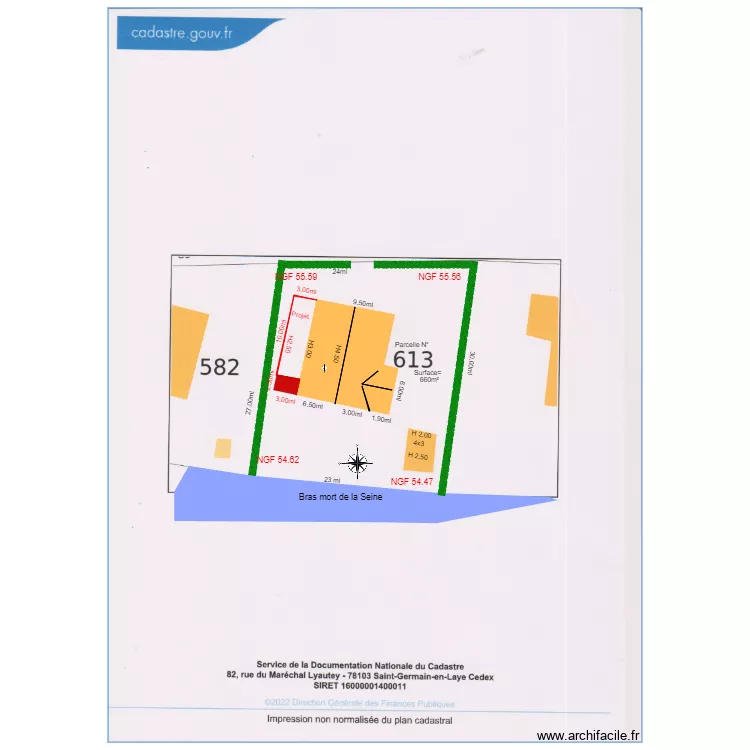 plan de masse D     chalet 90  PC. Plan de 