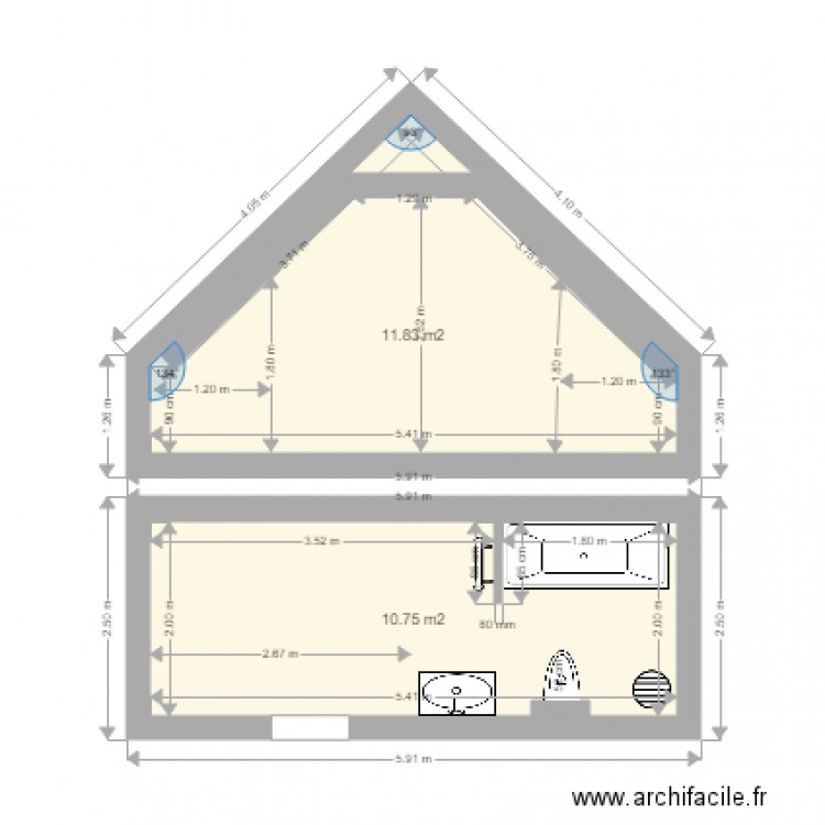 SDB WC TIM. Plan de 0 pièce et 0 m2