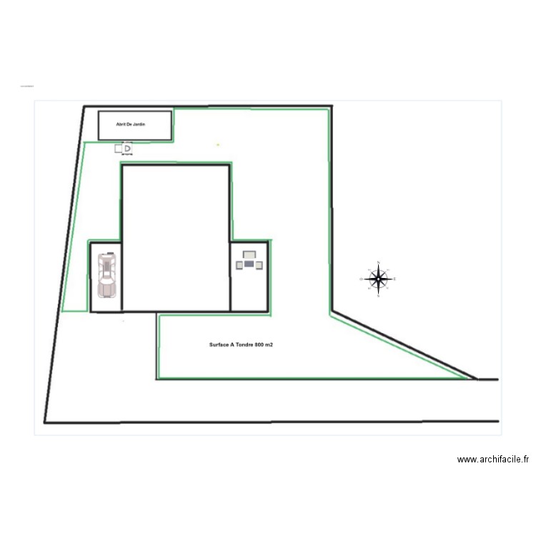 jardin. Plan de 0 pièce et 0 m2