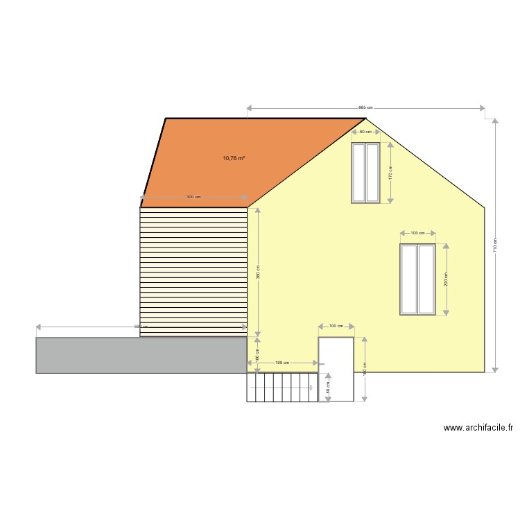 Jardin arriere 1. Plan de 1 pièce et 11 m2