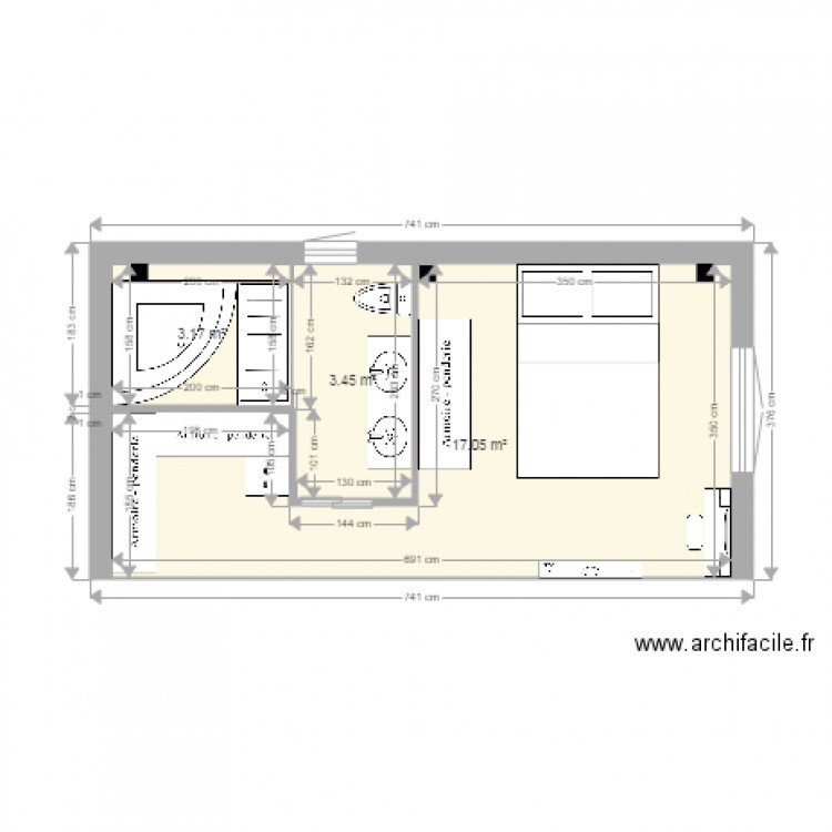 Chambre parentale. Plan de 0 pièce et 0 m2