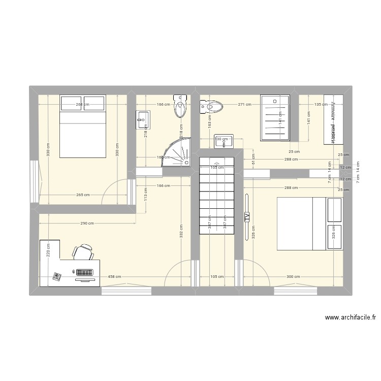 Maison 6. Plan de 6 pièces et 47 m2