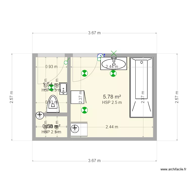 salle de bain enfant 1er. Plan de 