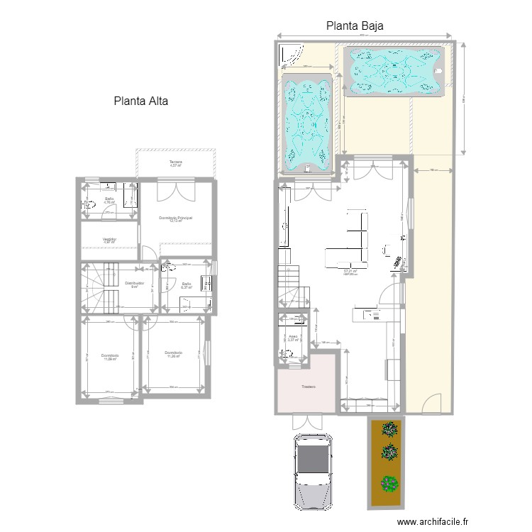 1133 Agaete piscinas. Plan de 13 pièces et 208 m2