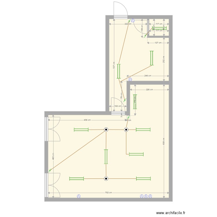 Rénovation FERME. Plan de 3 pièces et 52 m2