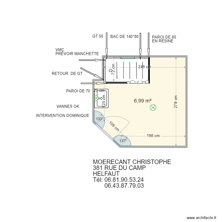 PDCH MOERECANT HELFAUT 1. Plan de 1 pièce et 7 m2