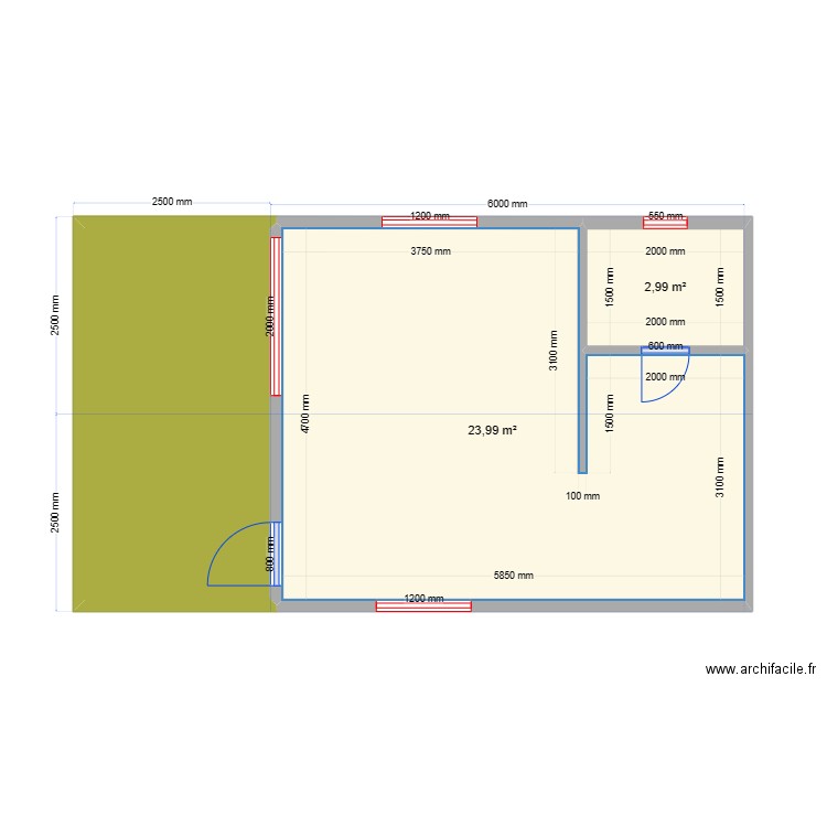 Мага. Plan de 6 pièces et 78 m2