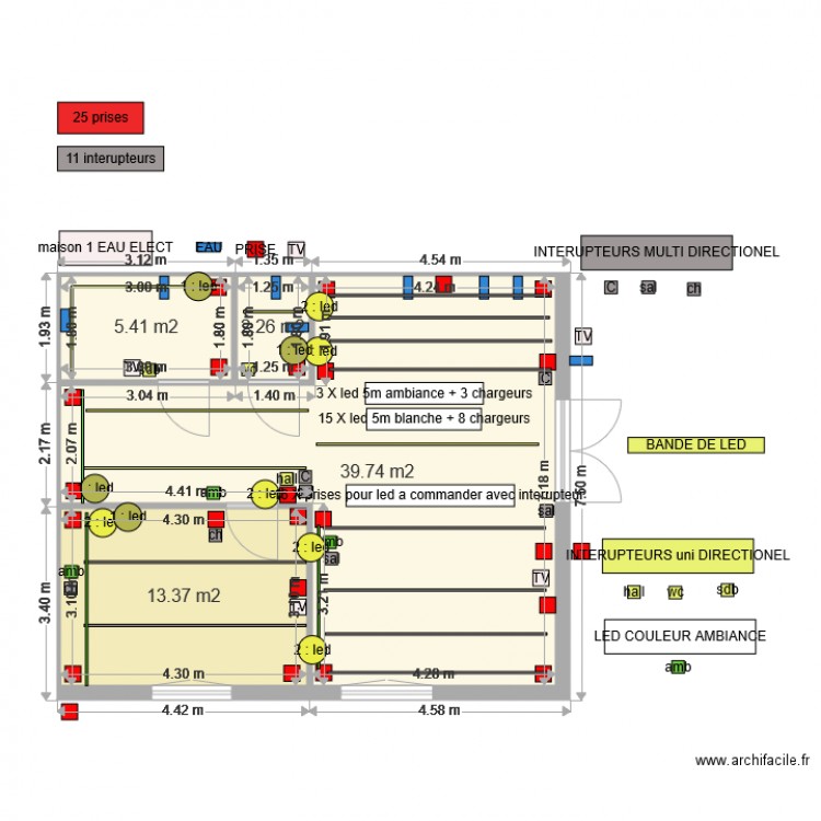 maison 01 EAU ELEC. Plan de 0 pièce et 0 m2