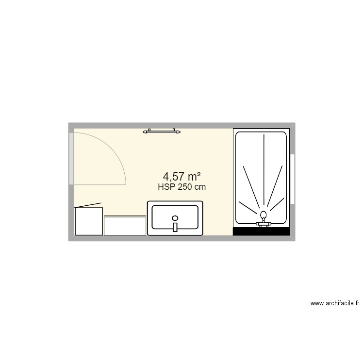 LOUVET - Plan SdB. Plan de 1 pièce et 5 m2