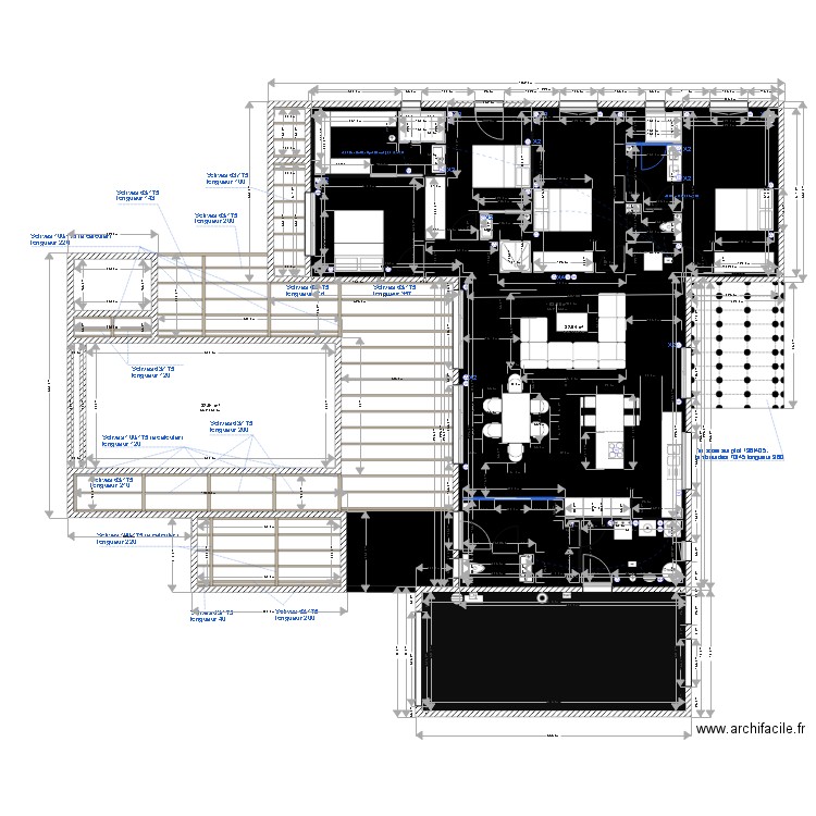 Plan Gary implantation terrasses bois structure 2. Plan de 0 pièce et 0 m2