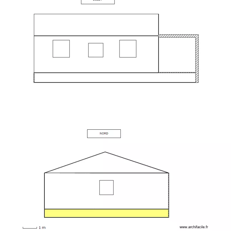 Plan façade OUEST NORD . Plan de Plan façade OUEST NORD . Plan de