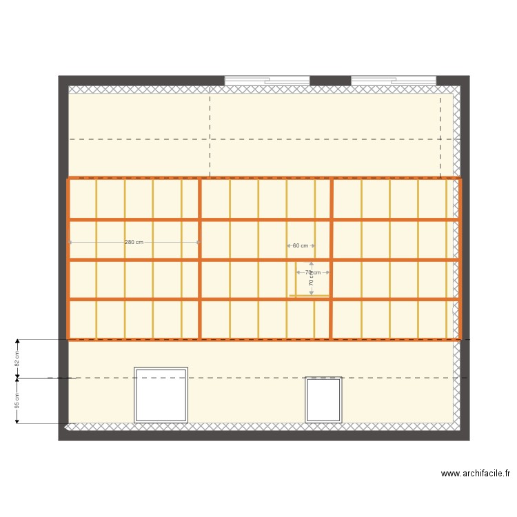 Appartement ETAGE charpente plafond. Plan de 0 pièce et 0 m2