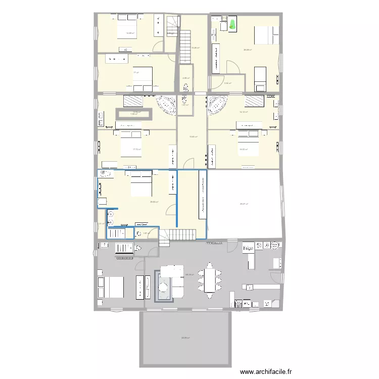 atelier et sellerie. Plan de 