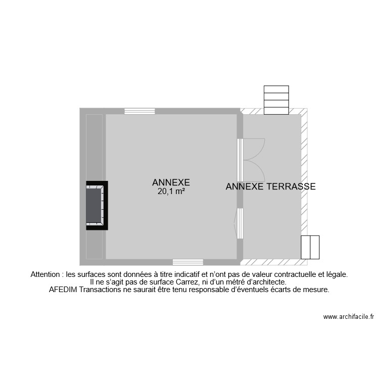 BI 8381 ANNEXE. Plan de 3 pièces et 31 m2