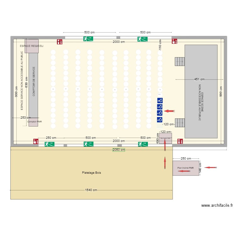 CHAPITEAU MONT PLAGE  INC II. Plan de 1 pièce et 200 m2