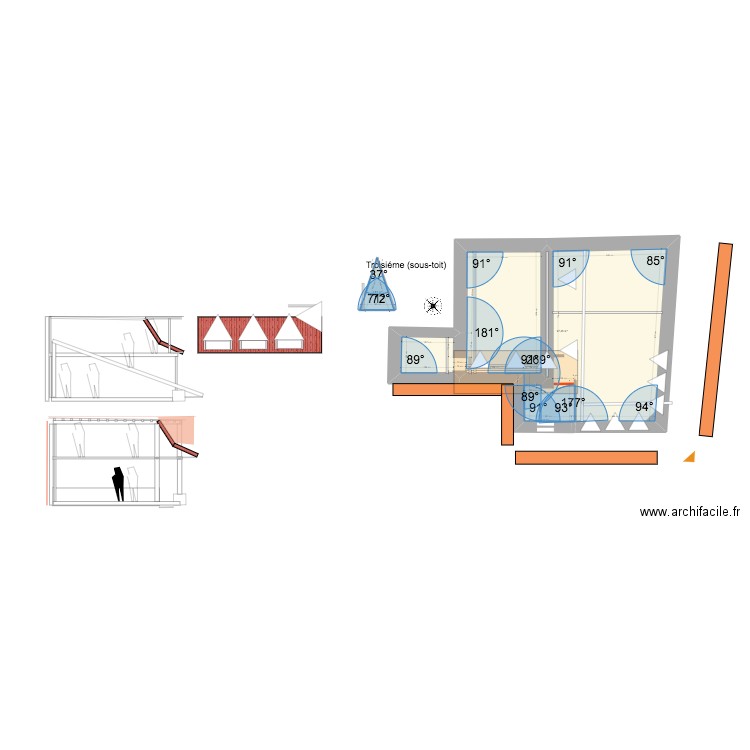 RAy 3ème étage (fenètre). Plan de 0 pièce et 0 m2