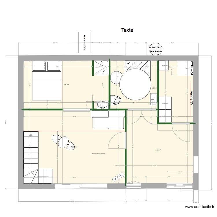 sdb et chaufferie au NORD der et studio 21 02 escalier. Plan de 0 pièce et 0 m2