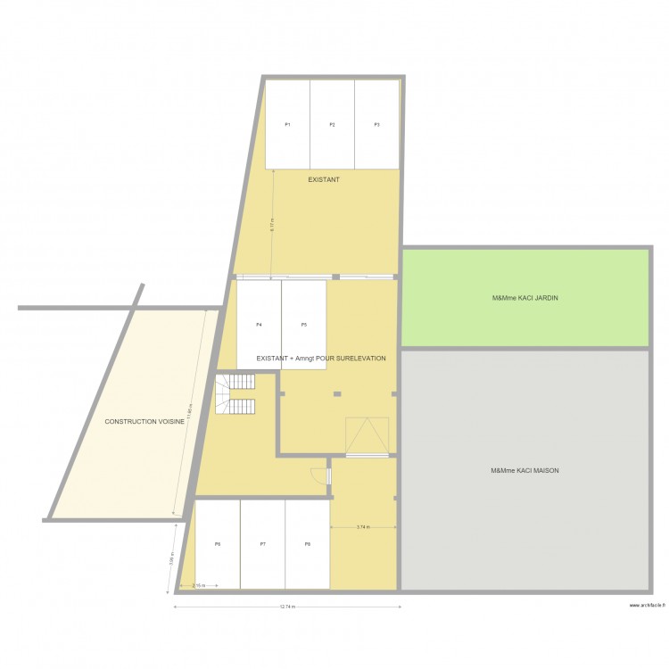 CHAVENAY Projet surélévation V P8. Plan de 0 pièce et 0 m2