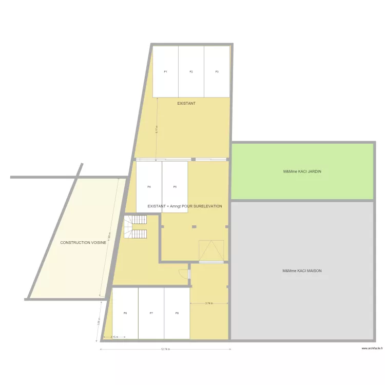 CHAVENAY Projet sur&eacute;l&eacute;vation V P8. Plan de 