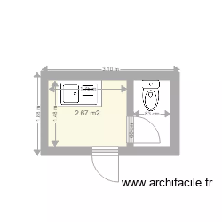 SANITAIRE BOX. Plan de 
