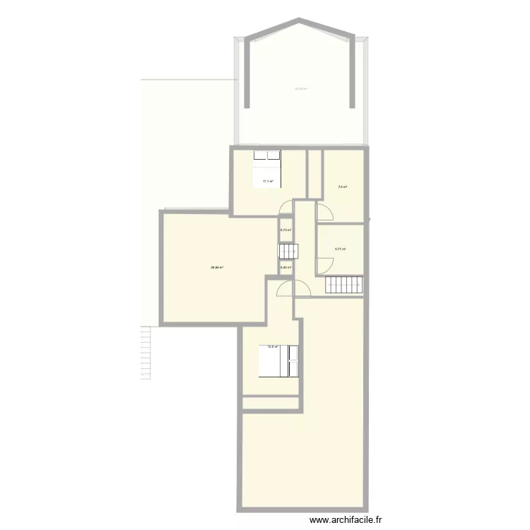 THE ONE reno avec agrandissement avant. Plan de 