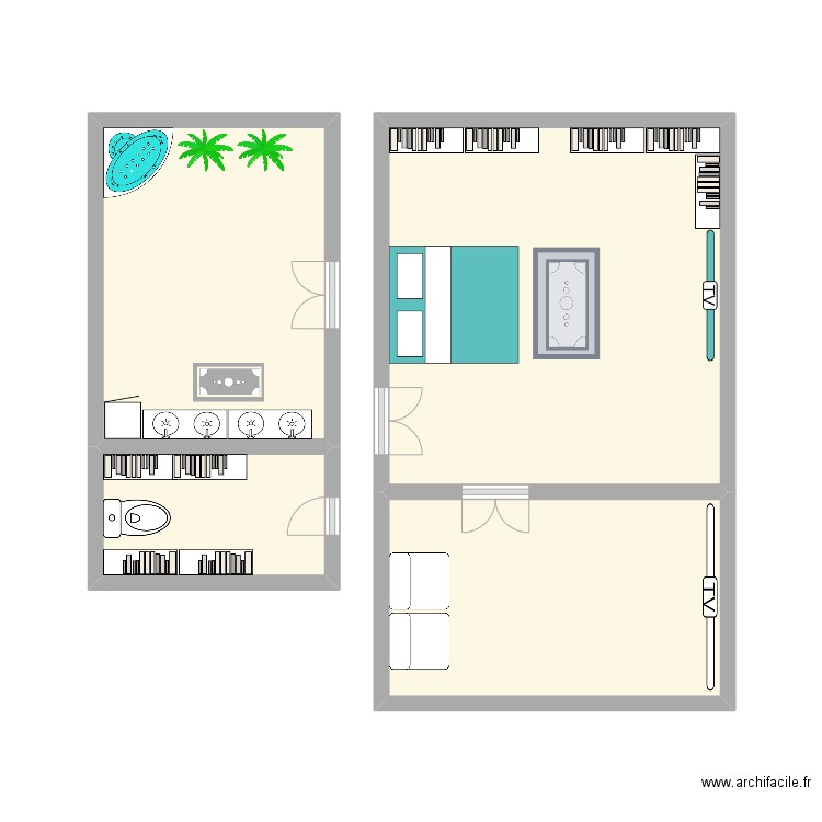villa north las vegas ED. Plan de 4 pièces et 31 m2