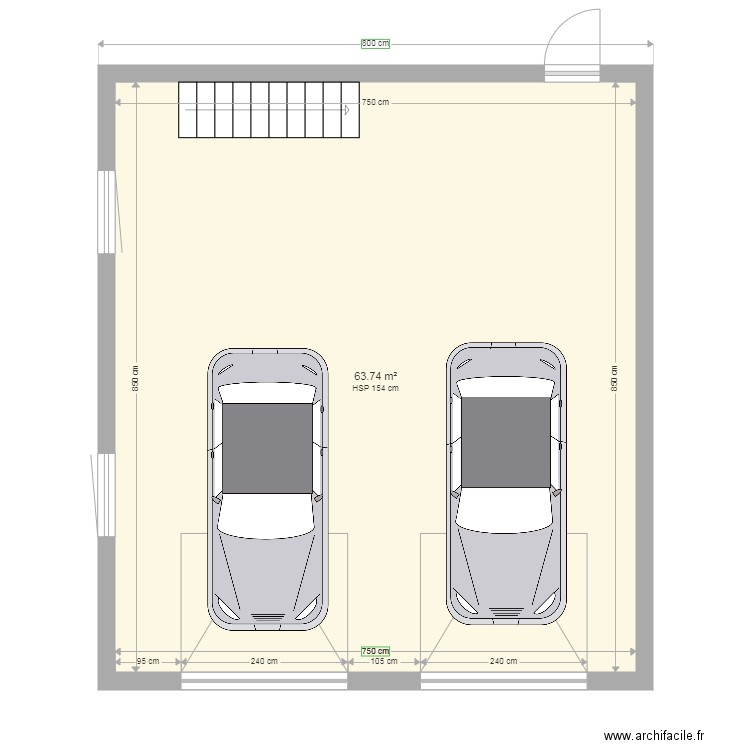 garage double. Plan de 0 pièce et 0 m2