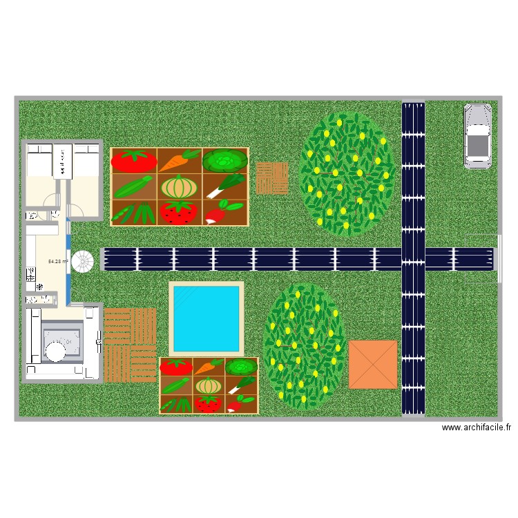 zawiya. Plan de 0 pièce et 0 m2