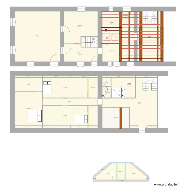 Plan nu solives. Plan de Plan nu solives. Plan de