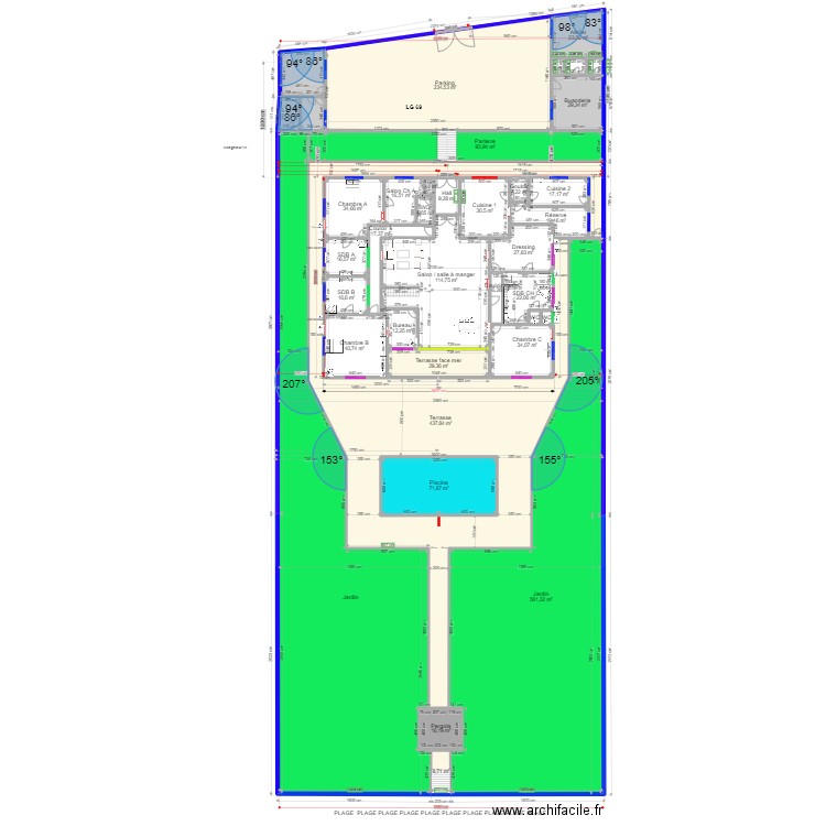 A LG 69 c. Plan de 77 pièces et 5356 m2