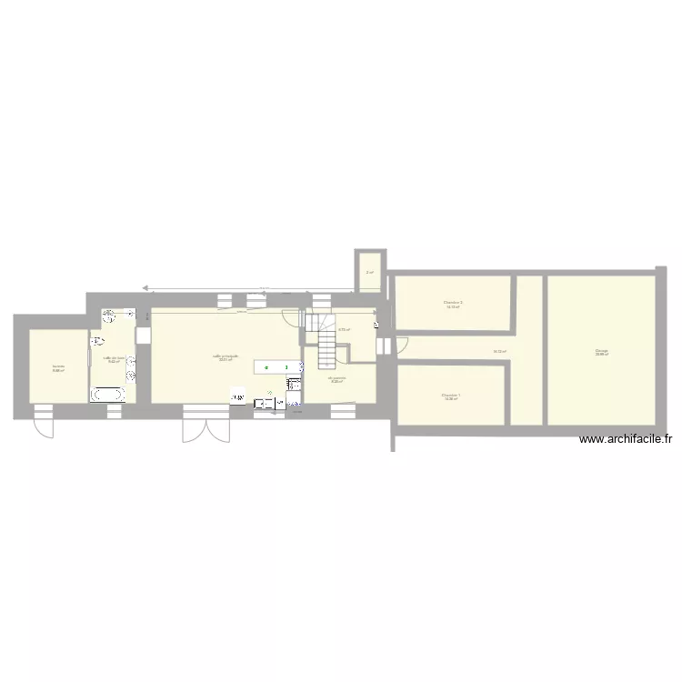 Rdch  Projectif 4cuisine Petit Aulnay. Plan de 