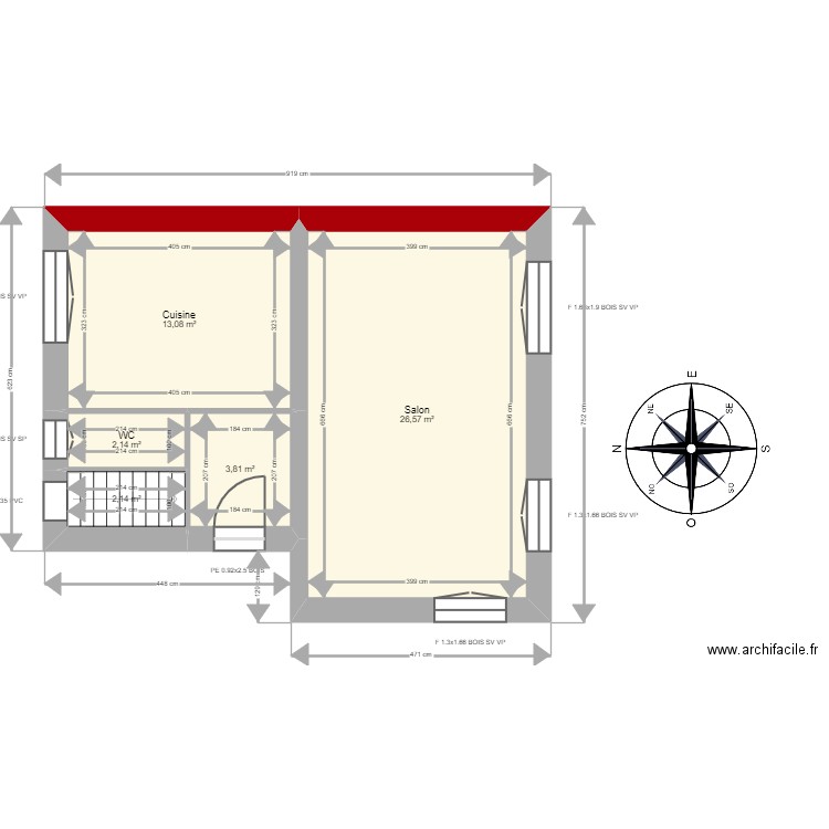 Maison D1. Plan de 11 pièces et 100 m2