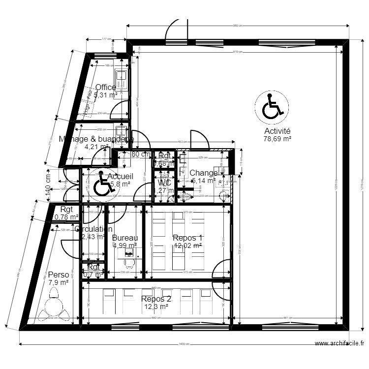 Lognes projet Jordan. Plan de 14 pièces et 142 m2