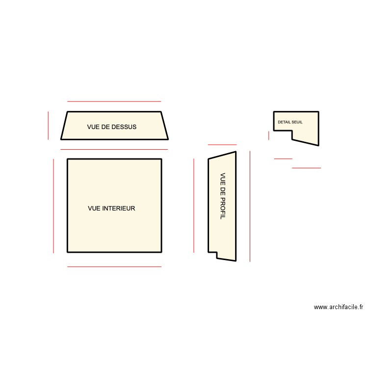 MENUISERIE. Plan de 4 pièces et 7 m2