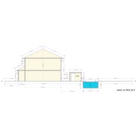 Plan de coupe maison et piscine